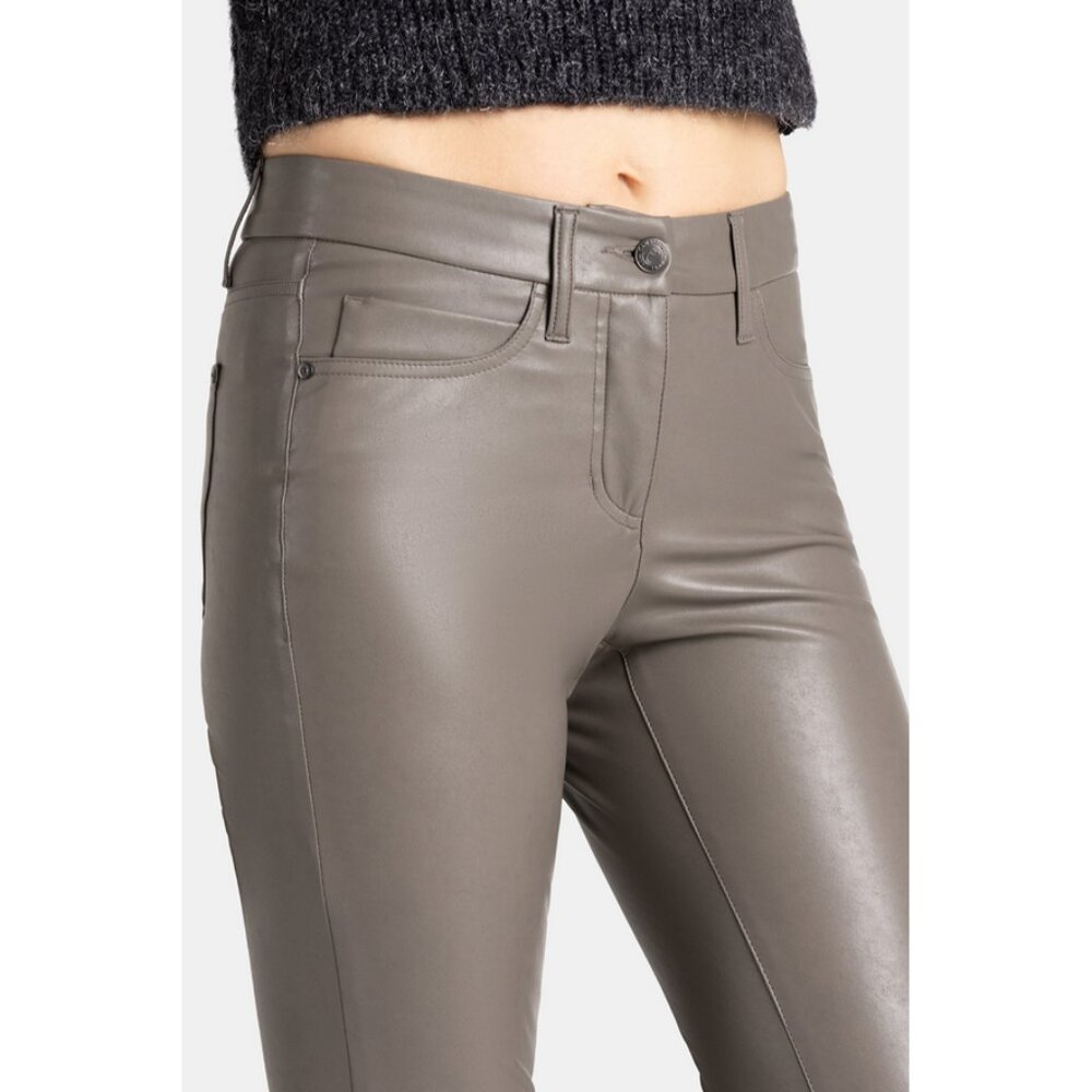 Cambio Ray Sz. 2 New 5 Pocket Faux Leather Pants in Dusty Mermaid Olive
